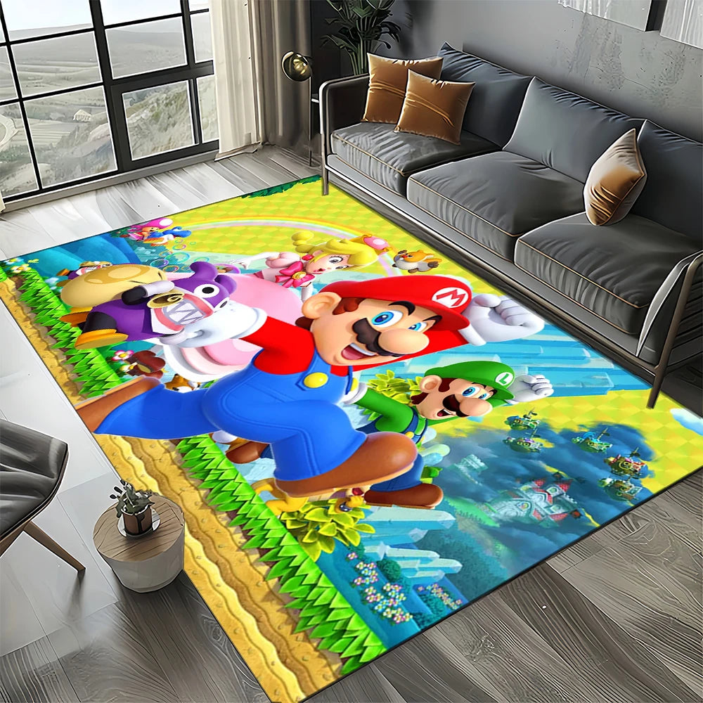 Retro Mario Cartoon  Area Rug,Carpet Rug for Home Living Room Bedroom Sofa Doormat Decor,Kids Play  Floor Mat