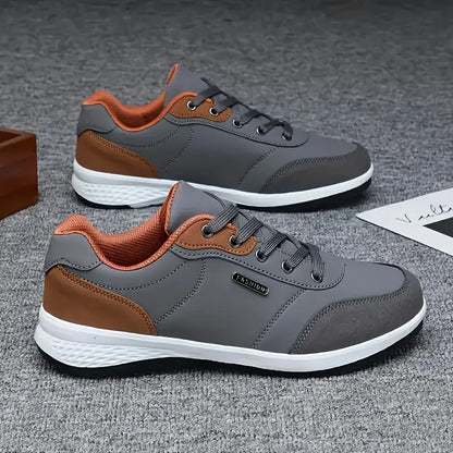 Scarpe da uomo YRZL primavera autunno, sneakers da camminata impermeabili, scarpe sportive casual in pelle antiscivolo, calzature da tennis da uomo