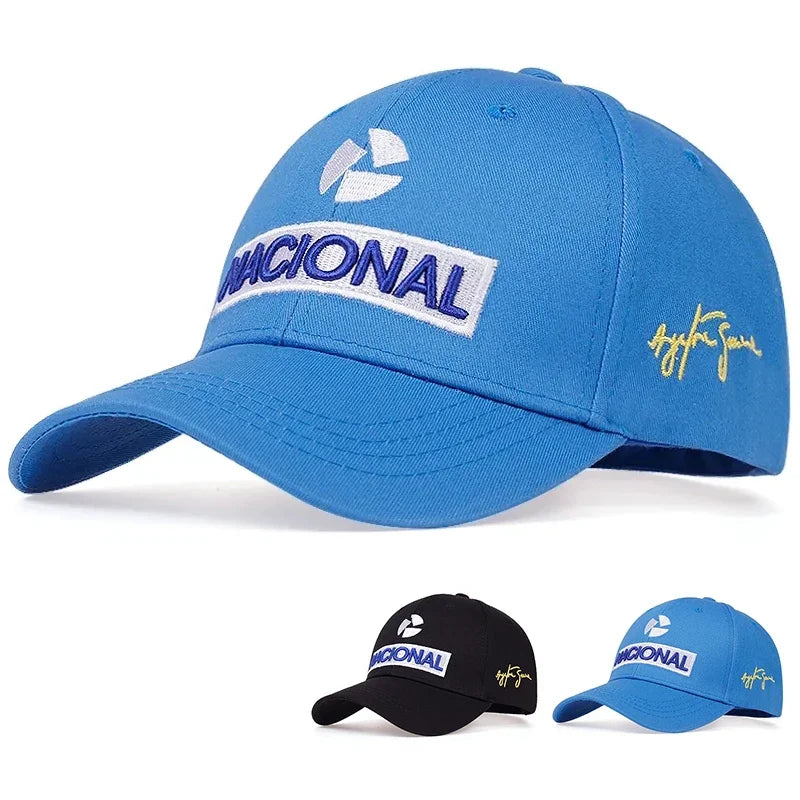 Bonés de baseball unissexo com bordado de letras NACIONAL, para primavera e outono, chapéus casuais ajustáveis para exterior, chapéu de proteção solar, boné desportivo de golfe