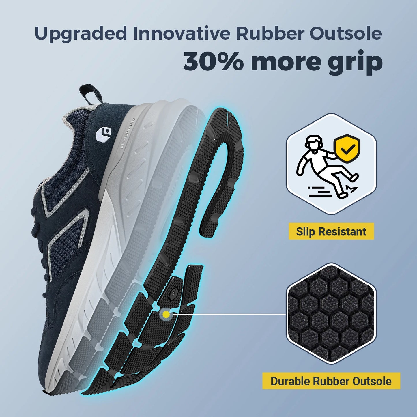 FitVille Newest Running Shoes for Men Wide Width Sneakers with Arch Support for Flat Feet Heel Pain Relief Plantar Fasciitis