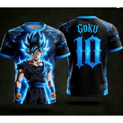 2026 Dragon Ball  Licensed Summer Casual Fashion 3D Print T-shirt Goku No.10 Jersey Men's Kid Sports Short-sleeved
