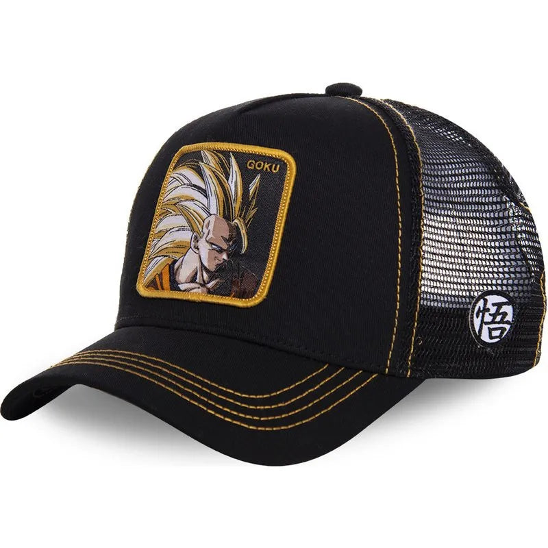 Dragon Ball Son Goku-Kappe, Sommer-Reisekappe mit Schirm, Herren-Kappe mit Stickerei, Hip-Hop-Mesh-Kappe, Sonnenvisier, Baseballkappe, Outdoor-Sport