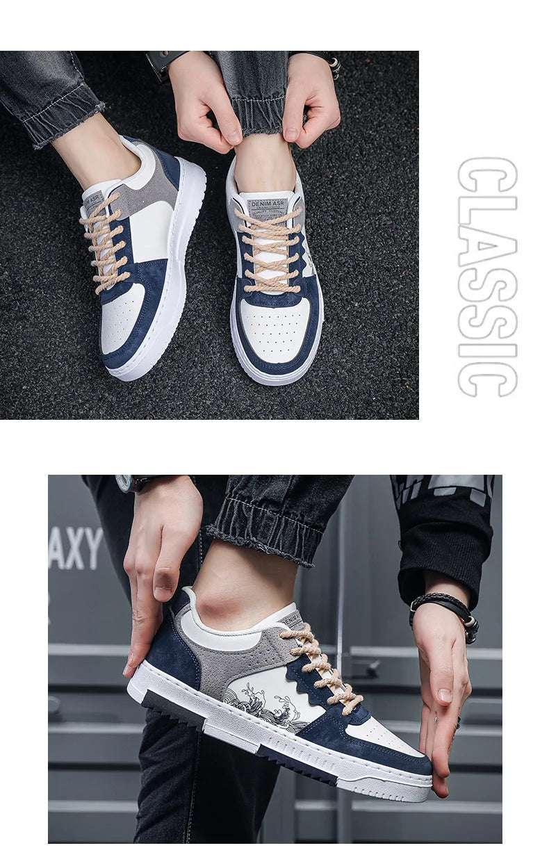 Pantofi casual noi de toamnă pentru bărbați, pantofi plat, respirabili, pentru exterior, adidași cu șireturi la modă, pantofi sport confortabili și la modă pentru bărbați, Zapatillas