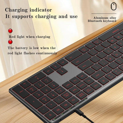 Backlight Bluetooth Keyboard Multi-Device Full Size Wireless Keyboard with Number Pad, Rechargeable Slim Multimedia Keyboard