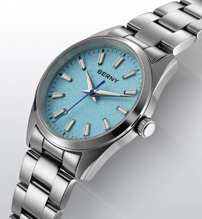 BERNY Men's Watch Luminous AR Sapphire 10ATM Classic  Dress Business Quart Watches for Men Fashion Casual Wristwatch