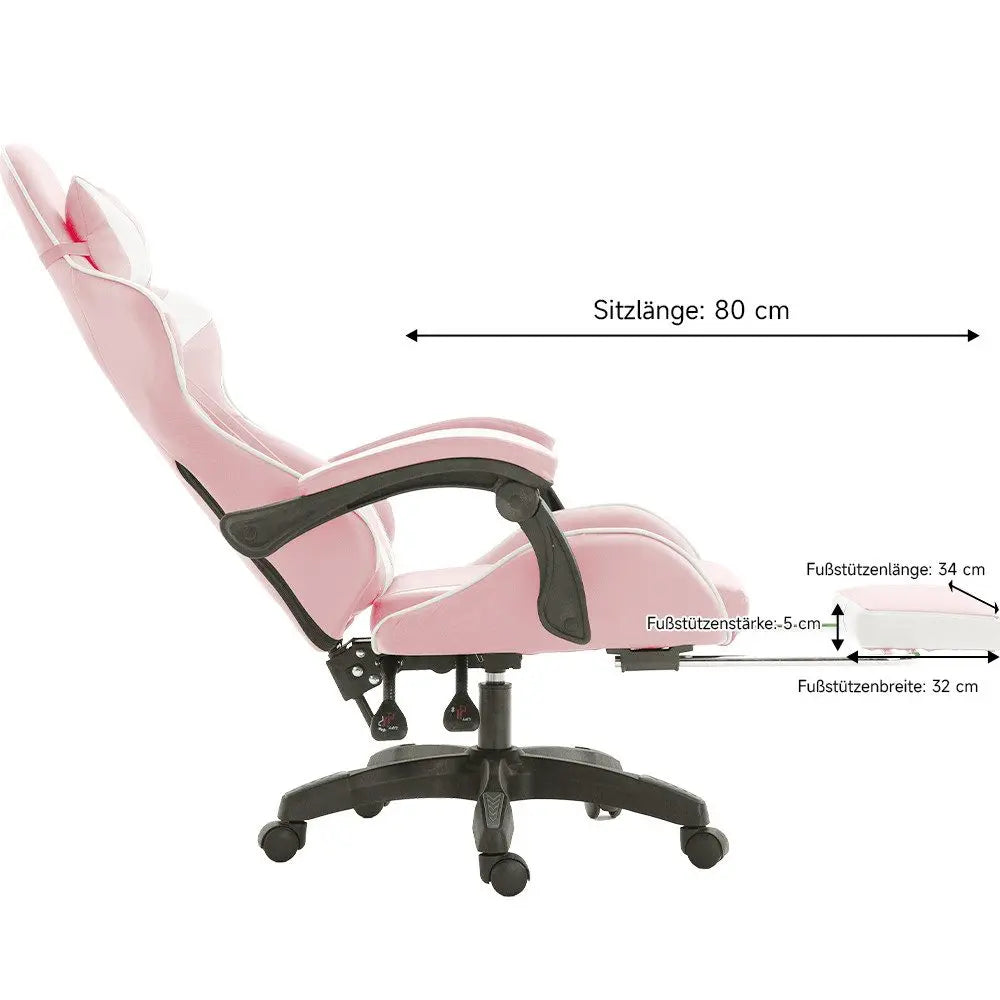 Ergonomic Gaming Chair, Office Chair, Height Adjustable, PU Leather Computer Chair, with Headrest and Lumbar Support, 360° Swivel