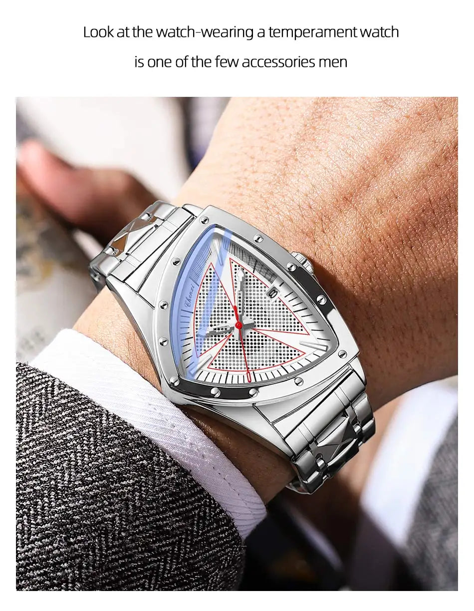 CHENXI Fashion Men's Watch Quartz Wristwatch Casual Hollow Triangle Watch Luxury Men's Gift Clock  Relojes Para