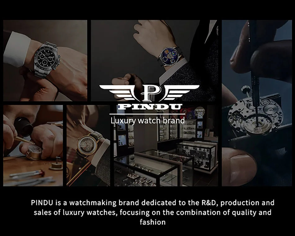 PINDU Watch New TOP Men Mechanical Watch Godfather Fashionable Classic Series 45.5MM Wristwatches Men M2791B