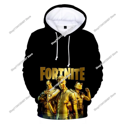 Fortnite облекло за двойки – мъжки и дамски суитшърт, детски ежедневен худи с принт, за ученици, спорт на открито, изчистен модел с дълъг ръкав