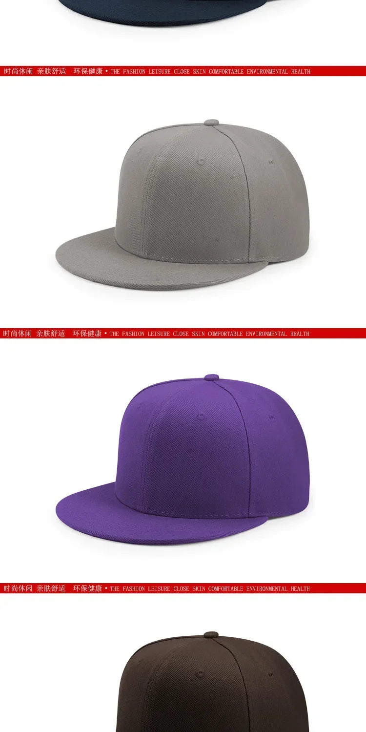 Big Bone Man Plus Size Baseballkappen für Erwachsene, flacher Schirm, Hip-Hop-Fitted-Cap, Herren und Damen, große Kappen, Snapback-Cap, Größe 6 3/4 bis 8