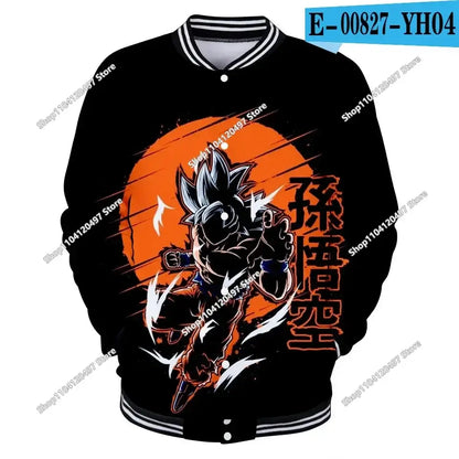 Dragon Ball Goku Kanji Symbol Men Zipper Hoodie Cartoon Japan Anime Women Sweatshirt 2025 New Fashion Children Jackets Coat, produit gaming premium Fraquane