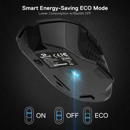 Безжична геймърска мишка Redragon M656 Gainer, 4000 DPI, 2.4Ghz, с 5 нива на DPI, 7 макро бутона, червена LED подсветка