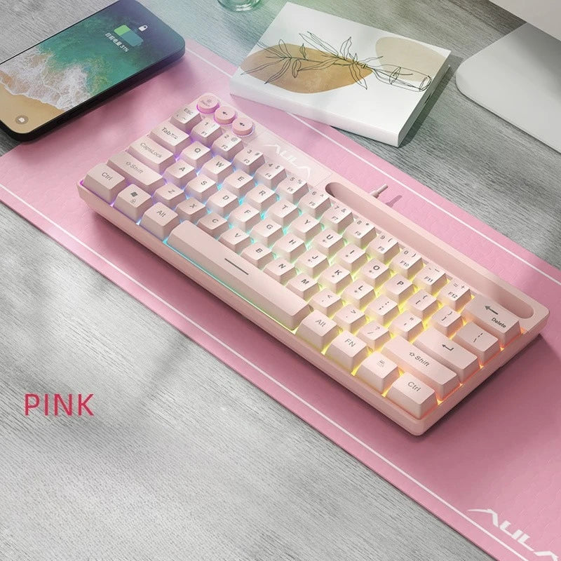 AULA F3061 Wired RGB Gaming Keyboard Membrane Keyboar 60% Gamer klawiatura pc teclado de computador usb teclados cute key board