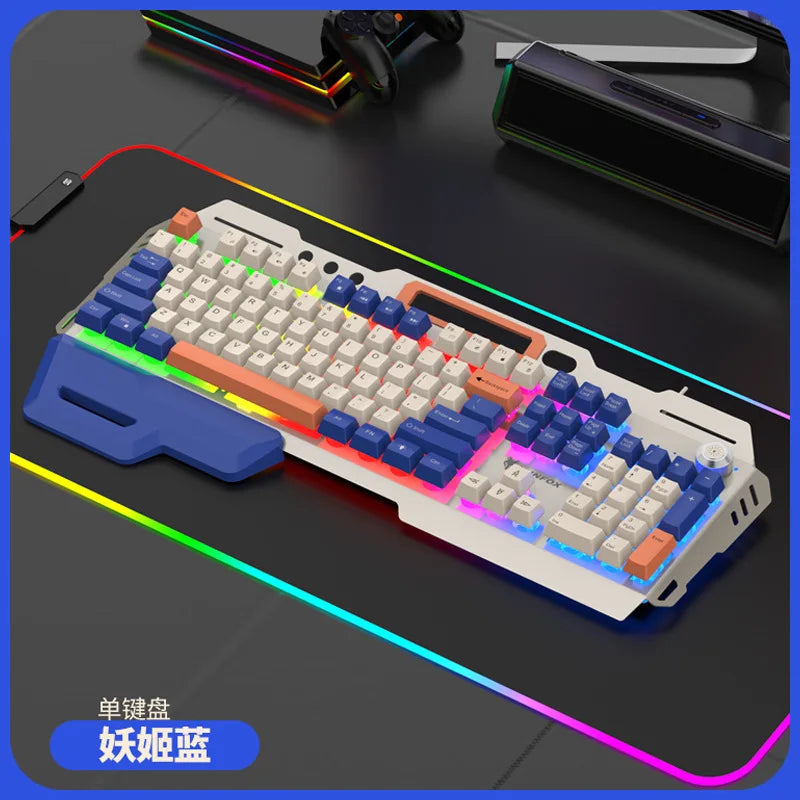 Russian Gaming Keyboard With Russian Layout Spanish Arabic Korean Keyboard Mouse Gamer 104 Keys 100% Layout Wired RGB Light K90
