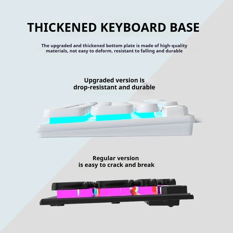 EWEADN GX330 Typewriter Gaming Keyboard, 104 Keys Wired Round Keycaps with Blue Backlit USB Wired Computer External Keyboards