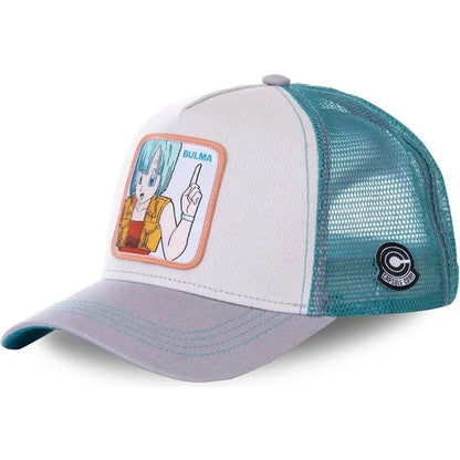 Dragon Ball Son Goku-Kappe, Sommer-Reisekappe mit Schirm, Herren-Kappe mit Stickerei, im Hip-Hop-Stil, Sonnenvisier, verstellbare Trucker-Kappe aus Netzstoff