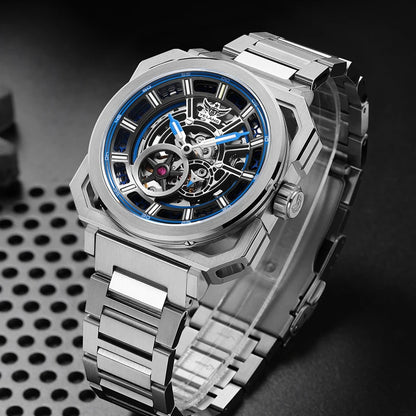 Yelang V1216 Men Watch Luxury Brand Watch 42mm Hollow Dial Japan MIYOTA 8N40 Automatic Movement 100M Waterproof Watch Luminous