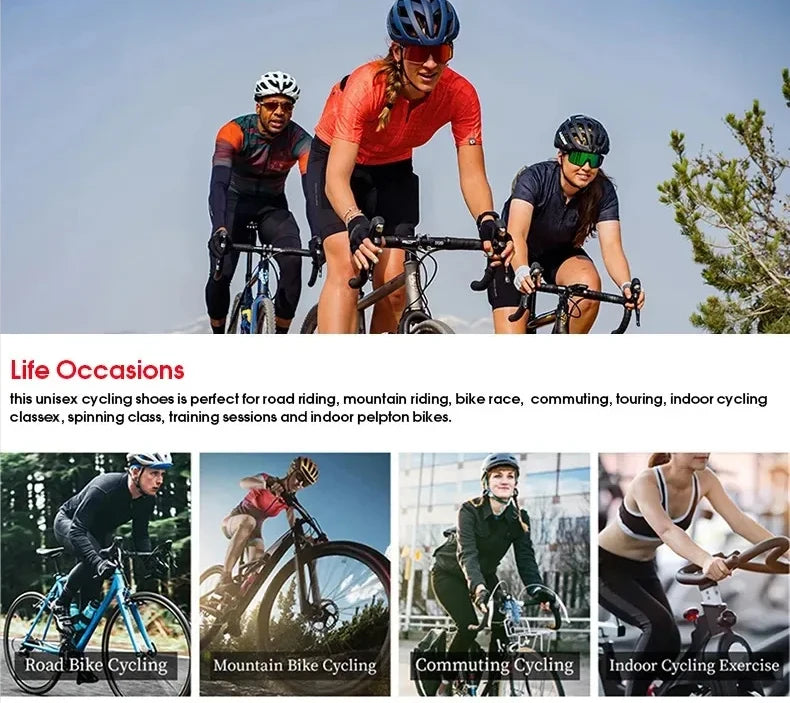 Scarpe da ciclismo professionali per bici da strada da uomo da gara con chiusura automatica, scarpe da ciclismo da donna con tacchetti SPD