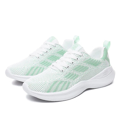 Adidași ușori de damă, la modă, pentru alergare, pantofi sport pentru activități în aer liber, pantofi de alergare confortabili din plasă respirabilă, cu pernă de aer și șireturi