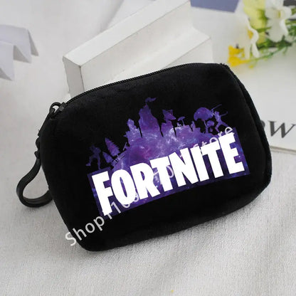 Fortnites pluche portemonnee voor jongens en meisjes, schattige modieuze draagbare portemonnee, cartoon-anime opbergtasje voor ID-kaarten, verjaardagscadeaus voor kinderen