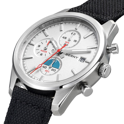 BERNY Top Quartz Chronograph Men's Watches Luminous Miyota 0S10 Sapphire AR Coated 5ATM Waterproof 2026 New Sports Men's Watches