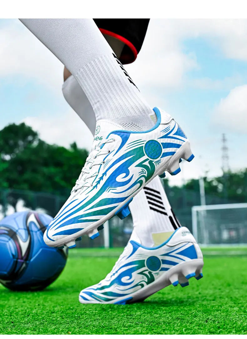 Scarpe da calcio originali da uomo, scarpe da allenamento, scarpe da calcio per bambini antiscivolo da esterno con tacchetti lunghi, scarpe da futsal da uomo, taglie 32-45