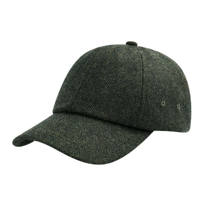 BOTVELA Herren-Baseballkappe aus Wolltweed, lässiger Stil, weich, verstellbar, unstrukturiert