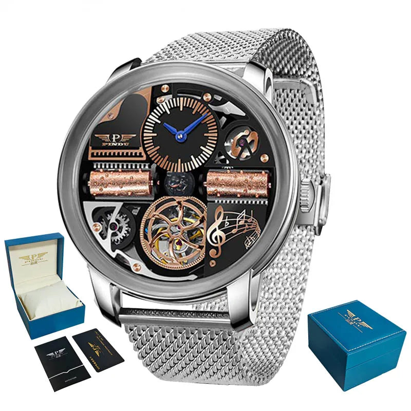 PINDU Watch New TOP Men Mechanical Watch Godfather Fashionable Classic Series 45.5MM Wristwatches Men M2791B
