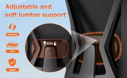 Office Chair Ergonomic Reclining 90°-135°,Desk chair with Lumbar Support,Computer chair Adjustable Headrest,living room chairs