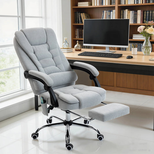 Ergonomic Massage Office Chair with Heat, Reclining Executive Chair, Adjustable Height, Lumbar Support, Heated Office Chair for Home & Work