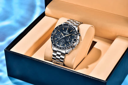 PAGANI DESIGN Nouvelle CK2988 Moon Watches Montre rétro de luxe à quartz pour homme Verre saphir Chronographe de vitesse Montre-bracelet pour homme