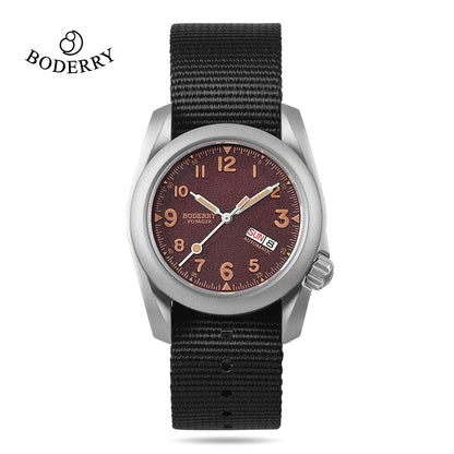 Boderry Field Watch VOYAGER Mens Watches 100M Waterproof Titanium Automatic Luminous For Seiko Movement Wristwatch