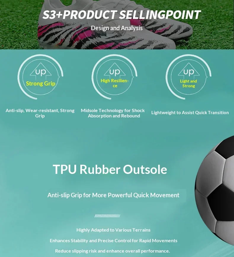 New Men's Football Boots Sport Soccer Shoes Match Unisex Ultralight Cleats Comfortable Non-Slip Outdoor Adult Grass High-quality