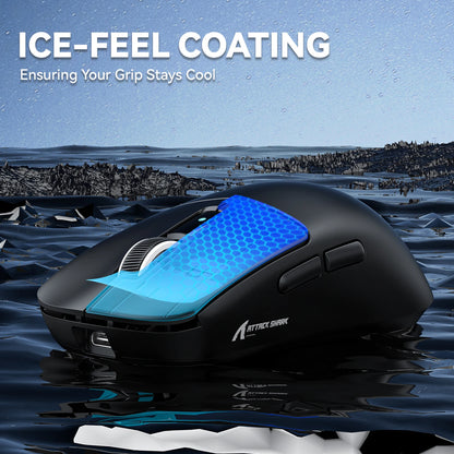 ATTACK SHARK R6 PAW3950MAX Wireless Gaming Mouse, 8Khz Polling, Ultralight 39g, Nordic 52840 MCU,  Omron Optical Microswitches