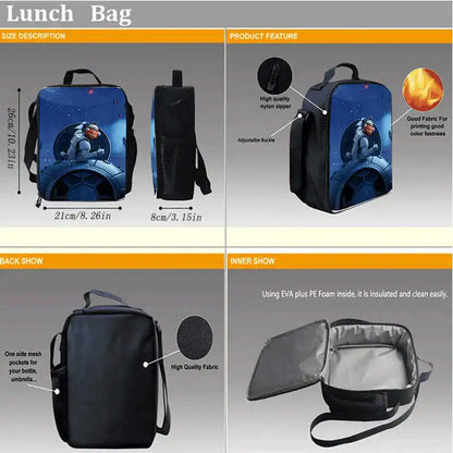Lunchbags für Kinder, Cartoon-Fort-nite-Schul- und Picknicktaschen für Mädchen und Jungen, isolierte Kühltaschen für Kinder, tragbar und leicht