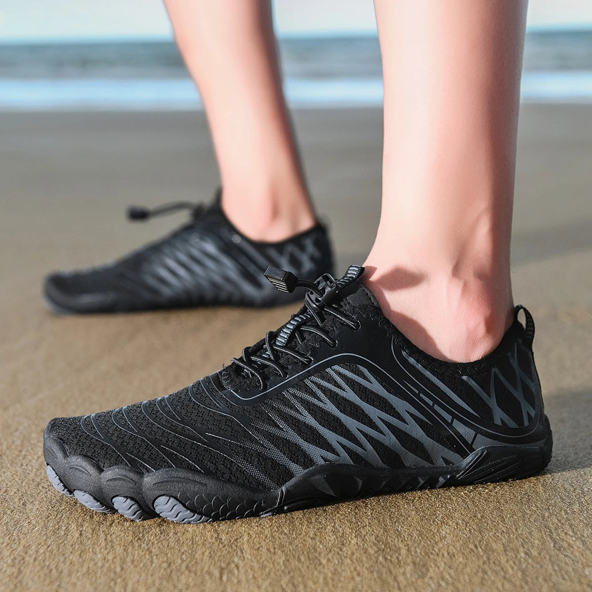 Oiaano barefoot crne cipele sa širokim prednjim dijelom za muškarce i žene, uniseks sportske tenisice za vodu i plažu, mekani potplat, lagane i prozračne