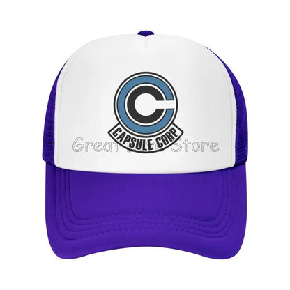 Capsule Corp Mesh-baseballkepsar Unisex Hip-Hop-truckerhatt Anime DBZ Dad Hat Justerbar racingkeps Sommartrucker Snapback-kepsar