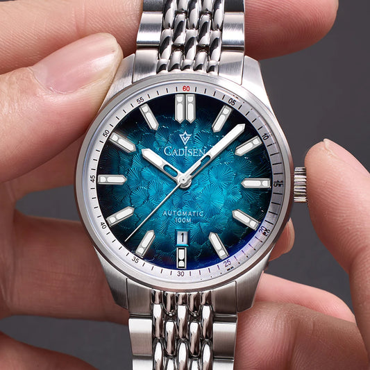 CADISEN 2026 Automatic Mechanical Men's Watch Blue Dial Business Casual 10ATM Waterproof Japan MIYOTA 8215 Movement Wristwatch