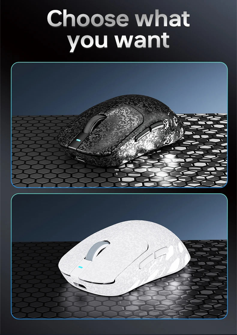 AJAZZ AJ199 trådlös gamingmus PAW3311 24000DPI lätt Bluetooth/trådbunden kolfibermus för PC, laptop och gamers