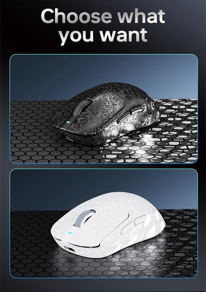 AJAZZ AJ199 trådlös gamingmus PAW3311 24000DPI lätt Bluetooth/trådbunden kolfibermus för PC, laptop och gamers