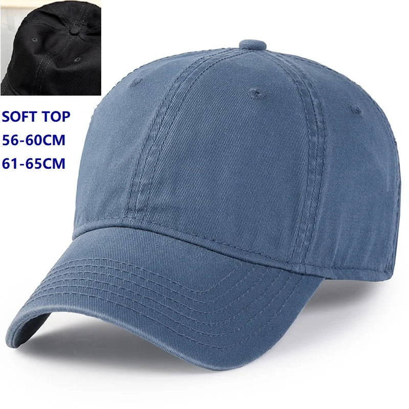Baseball Caps for Big Head Men Women XXL Oversize High Crown Adjustable Plain Solid Snapback Hats 56-60cm 60-65cm