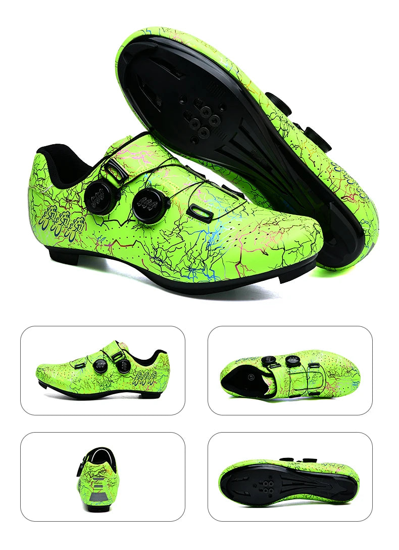 Scarpe da ciclismo professionali per bici da strada da uomo da gara con chiusura automatica, scarpe da ciclismo da donna con tacchetti SPD