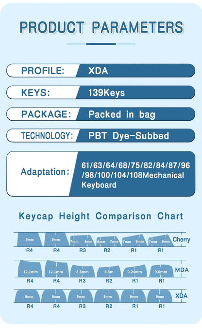 Keycaps Iceberg perfil XDA brasileño coreano japonés ruso español francés ISO Enter PBT para teclado mecánico GK61