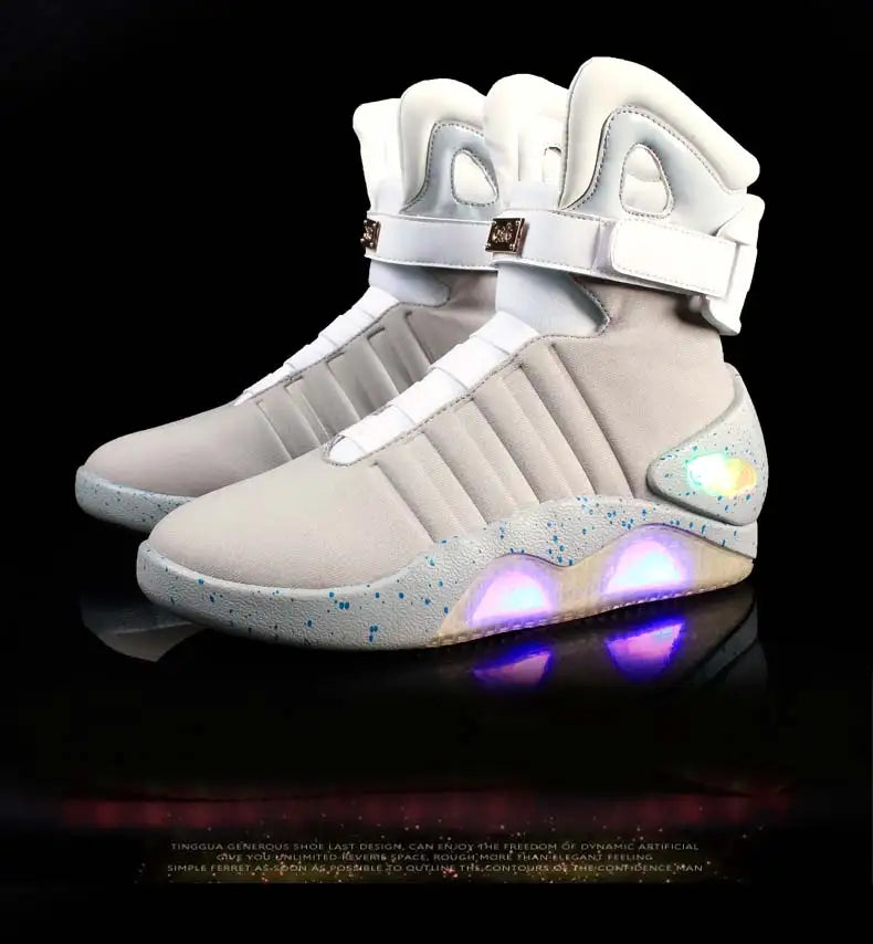 Men Remote Control Led Mag Shoes Fashion Light Up Sneakers Air Shoes Usb Recharging Shoes Back To The Future Boots 1989