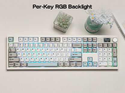 EPOMAKER QK108 QMK/VIA Full-Sized ANSI US Layout Wired/BT/2.4Ghz Wireless Mechanical Keyboard RGB Backlight with 8000mAh Battery