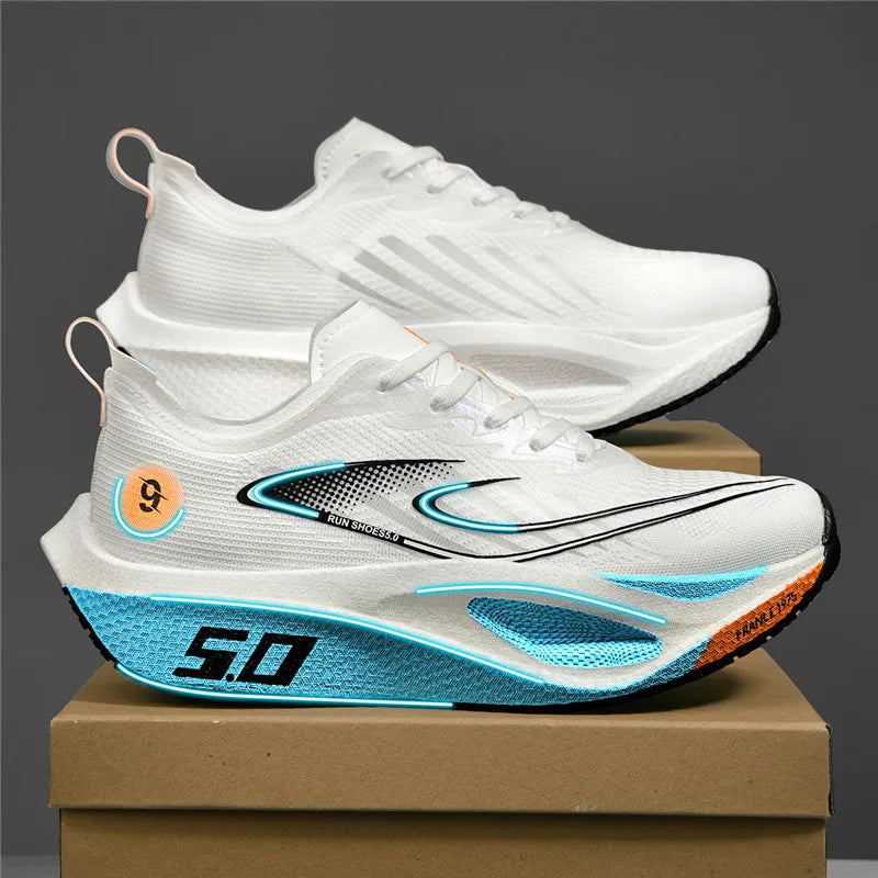 Men’s Sports Shoes with Cushioning, Non-Slip, Flat, Wear-Resistant Sneakers, Mesh Breathable Platform, Soft Running Shoes for Men