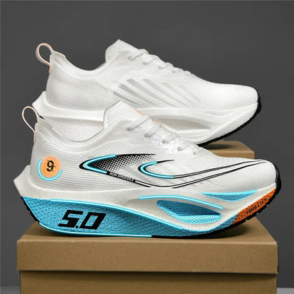 Men’s Sports Shoes with Cushioning, Non-Slip, Flat, Wear-Resistant Sneakers, Mesh Breathable Platform, Soft Running Shoes for Men