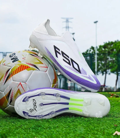 Botas de fútbol para hombre, antideslizantes, para niños, para exterior, zapatillas de fútbol superventas, para partido sobre césped, de alta calidad, con tacos, de caña alta y ligeras