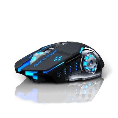 Vezeték nélküli Bluetooth egér 2.4G USB Mecha gaming egér, újratölthető, halk, háttérvilágításos, ergonomikus irodai egér, gamer kiegészítők