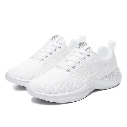 Adidași ușori de damă, la modă, pentru alergare, pantofi sport pentru activități în aer liber, pantofi de alergare confortabili din plasă respirabilă, cu pernă de aer și șireturi